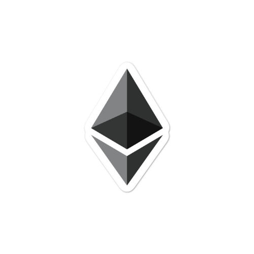 Ethereum (ETH) bubble-free stickers - logo only - 3in